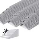15 Pack Rubber Stair Nosing - 3.3Ft Stair Anti-Slip Adhesive Strip, Made of Wear-Resistant Rubber, Mute, Easy to Install - Indoor/Outdoor (15, Full Grey, 3.3Ft)
