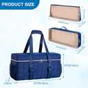 Teamoy 3 Pcs Empty Mahjong Bag, American Mahjong Set Bag with Tiles Bag and Racks & Pushers Bag, Mahjong Tile Set Bag with Game Mat Magic Tape, Dark Blue