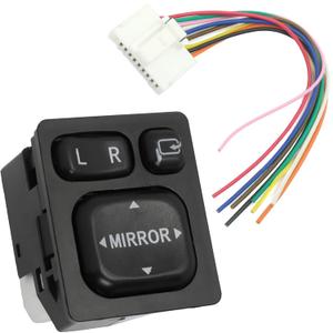 Car Power Auto Rear Mirror Folding Switch with Wire Harness 84872-52040 Fit for Toyota Sequoia Vios RAV4 Camry for Scion for Lexus Replace 84870-06110 84870-08010