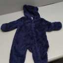 Newborn Baby Jumpsuit Hooded Fleece Rompers Long Sleeve Onesie Outwear Outfits, blue, Size 3-6 Months