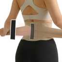 3D Lumbar Pad Back Brace for Lower Back Pain Relief, Breathable Back Support Brace for Men Women Ultra-thin Lower Back Support Belt for Sciatica Slipped Disc, Skin Color, XL(Waist:36"-43")