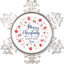 3" Metal Snowflake Ornament Merry Christmas Christmas Tree Pendant Hanging Seasonal Holiday Decoration for Home Farmhouse Room Door Porch Christmas Decor Hanging Keepsake Souvenir New Year Gift