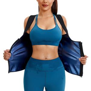 Junlan Sauna Suit for Women Waist Trainer Vest for Women Sweat Tank Top Shaper for Women with Zipper, Small