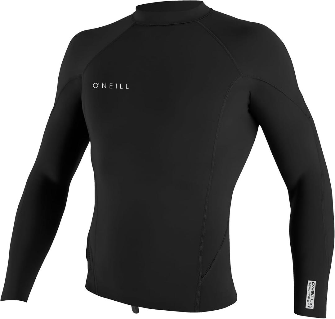 O'NEILL Men's Reactor-2 1.5mm Long Sleeve Pullover Wetsuit Top, Lightweight Warmth with Good Flexibility (Black, M)