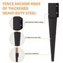 2 Pcs 24 Inch Fence Post Anchor Ground Spike, Heavy Duty 4x4 Metal Post Base (Inner Size 3.6"x3.6"), Black Powder Coated for Mailbox, Deck, Fence Support