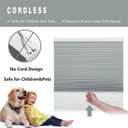 Changshade Room Darkening Cellular Window Shades Blackout Cordless, Black Out Honeycomb Blinds Light Blocking 1.5" Accordion Thermal Insulated Privacy Protection, Easy to Install, 35" Wx72 H, Grey