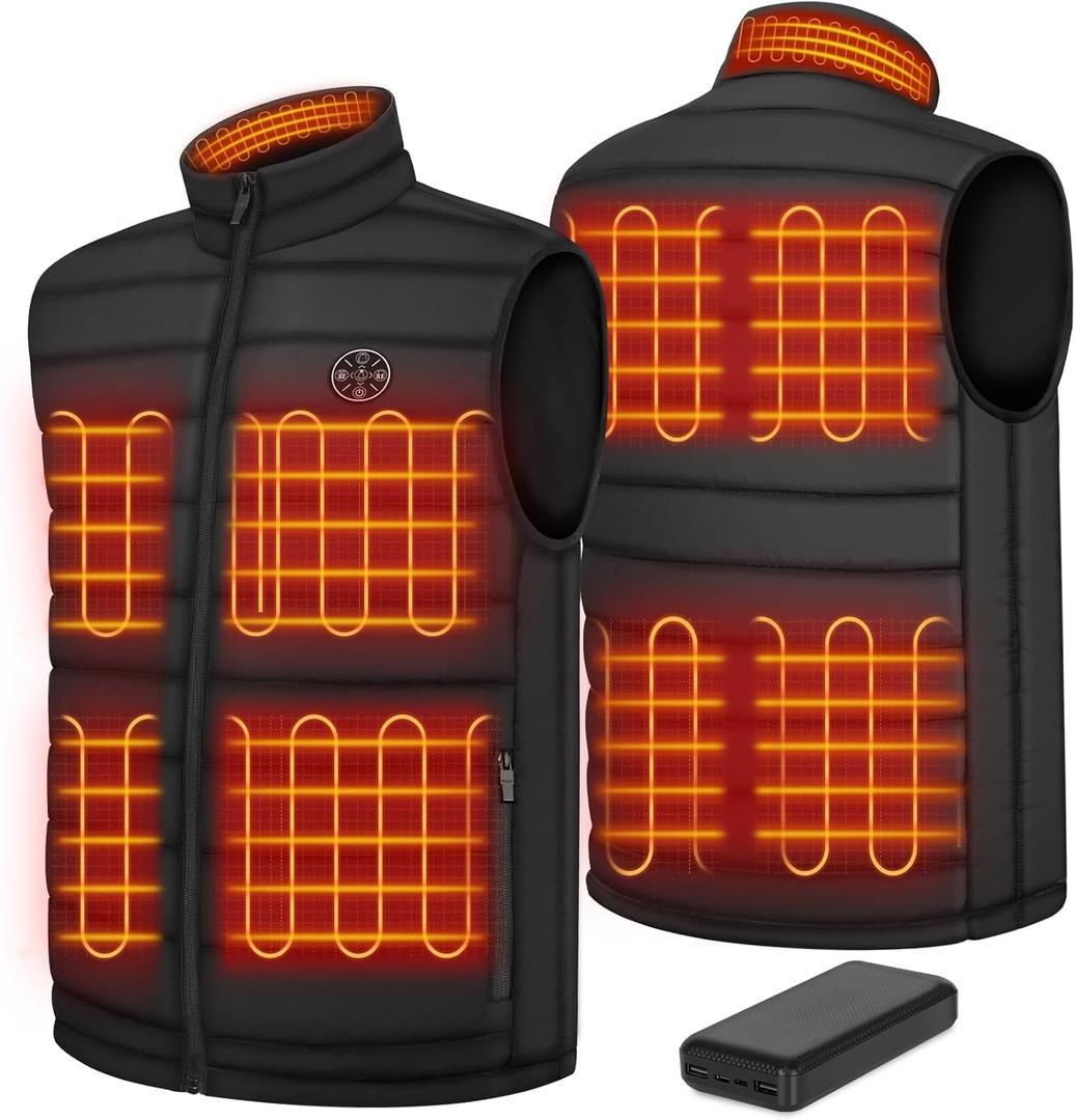 Heated Vest for Men Women with 20000mAh Battery Pack, Electric Warming Heated Jackets (X-Large)