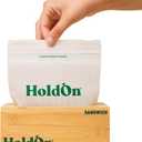 HoldOn Bamboo Sandwich Bag Holder - Bamboo, Simple, Individual Organizer, Extra Thick - Food Storage Bag Holder, Space Saving, Renewable Material, Clutter Free