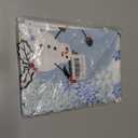 Blue Snowman Table Runner Christmas Embroidered Snowflake 36 Snow White Dinning Table Decorations Winter Holiday Xmas