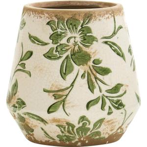 5.5in. Tuscan Ceramic Green Scroll Planter