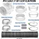 MOPHA 8FT Dryer Vent Hose for Tight Space, Indoor Dryer Hose Vent Kit with 6-Layer Duct Hose, 90 Degree Dryer Vent Elbow with Rubber Seal Connectors,Heat Resistant Dryer Exhaust Pipe,Easy Installation