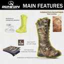 Men's 16" Snakeproof Hunting Boots Waterproof Side-Zip Mud Boots with Steel Shank, Non-slip Camo Boot for Outdoor Work 10