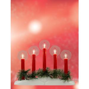 Classic Christmas Window Candles - Set of 5 Plug-in Electric Taper Lights for a Steady, Traditional Holiday Glow - Timeless Decoration for Windowsills & Mantles