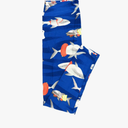 Lularoe Tall Curvy (TC fits Sizes 12-18) Animals Sharks Having Fun Beachwear Innertube Blue White Gray Yellow Buttery Soft Adult Leggings, Pack Of 2