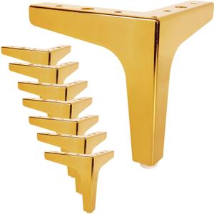 8 x MNKNENG 8 Packs Metal Gold Furniture Legs 5 Inch Golden Couch Legs Extenders Modern Style Heavy Duty Replacement Gold Leg for Furniture Sofa Couches Chair Ottoman Cabinet