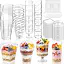 WELLIFE 380 Pack Disposable Dessert Cups with Lids and Spoons 5 oz Mini Plastic Parfait Cups Assortment for DIY Mousse, Pudding, Tiramisu, Home Baking, Birthday Parties & Baby Showers