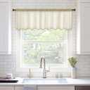 MIULEE Beige Window Valance Sheer Curtains Rod Pocket,Half Voile Drapes Extra Wide for Small Window Kitchen Cafe,One Panel 60" W x 18" L Inch