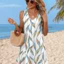 Aokosor Womens Summer Dresses 2026 Loose V Neck Sleeveless Dress Sundresses Swimsuit Coverup Vacation Outfits (M)