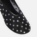 Yishaweiqi Crystal Rhinestone Ballet Flats for Women Breathable Mesh Flats Slip On Ballerina Shoes Comfortable Casual Dress Shoes (9, Black)