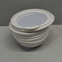 Wheat Straw Bowls Set 40 OZ, Unbreakable Bowls with Dust-Proof Lids Set of 4, Microwave & Dishwasher Safe, Alternative Reusable Plastic Bowl for Cereal, Soup, Salad and Ramen, White