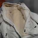 Wyeysyt Women's Cropped Puffer Jacket Winter Faux Fur-Lined All-Weather Quilted Jacket with Removable Hood Warm Coat(White-M)