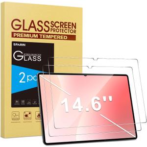 SPARIN 2 Pack Screen Protector for Samsung Galaxy Tab S11 Ultra/S10 Ultra/S9 Ultra/S8 Ultra 14.6 Inch, 9H Tempered Glass for Galaxy Tablet S11 Ultra, Anti-Scratch/Case Friendly