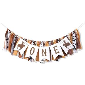 My First Rodeo High Chair Banner - Cowboy One Birthday Party Decorations