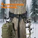 Treestand Strap Gear Hangers, Multi-Hook Accessory Holder for Bow Hanger, Tree Stand Accessories Holder with 8 Hooks, for Gears Bow Quiver Backpack Tree Saddle Bottle, with Storage Bag (Black1)