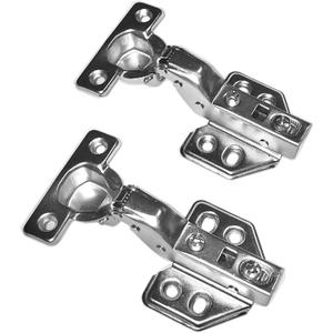 Small Cup Soft Close Inset Hinge for Thin Door Clip On Mounting Plate Concealed Cabinet Hinge with Screws Nickel Finish