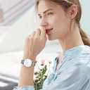 L LAVAREDO Watch for Men, Extremely Thin Mens Watches Minimalist Analog Men's Leather Wrist Watches with Time/Date, Birthday Gift for Men Boyfriend