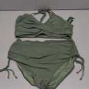 Blooming Jelly Women High Waisted Bikini Sets Tummy Control Swimsuits Modest Twist Drawstring Swimwear (XL, Army Green)