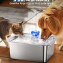 3 Gallon Large Dog Water Fountain - 11L Stainless Steel Pet Fountain with 4 Filters, Ultra Quiet Automatic Dog Water Bowl Dispenser for Extra Large & Multi-pet, Wide Drinking Area, Easy to Clean