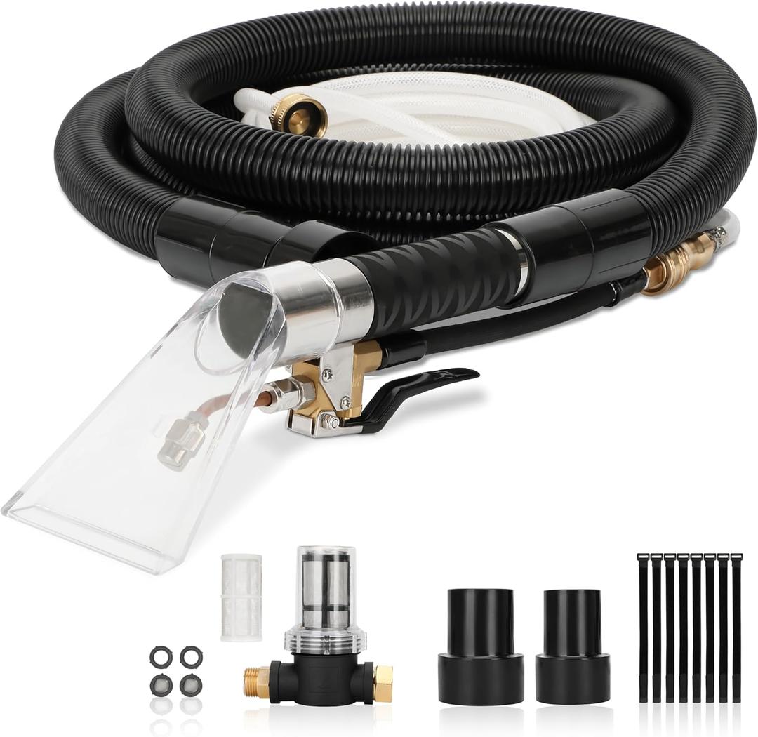 Better Extractor Hose Kit for Shop Vac, Universal Shop Vac Extractor Kit with 25FT Waterline, 11FT Vacuum Hose& Adapter, Converts Vacuum to Upholstery Extractor for Auto Detailing & Home Cleaning