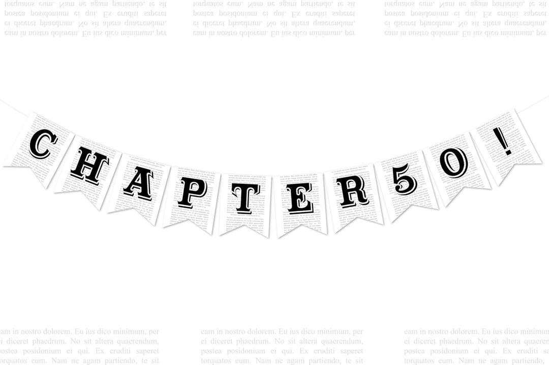 Chapter Birthday Banner Decoration Book Lover 50th Birthday Decorations Book Club Bday Party Decorations Reading Library Bday Supplies for Reading Themed Party Supplies