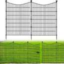 10 Panels Decorative Garden Fence with Gate, 40 in(H) X 23.6 ft(L) No Dig Dog Fence Animal Barrier Outdoor for Yard, Rustproof Metal Garden Edging and Borders, Temporary Fencing Stakes