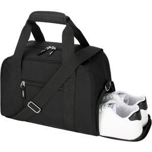 SeaRock 14 inch Small Gym Bag for Men & Women, Mini Duffle Bag with Shoe Compartment, Carry On Duffel Bag for Travel Sports, Black