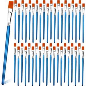 1/2 inch Flat Paint Brushes for Acrylic Painting,40-Pack Small Paint Brushes Bulk with Wooden Handle for Acrylic, Watercolor, Oil, Crafts, Face Body Art