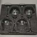 Gusto Nostro Crystal Glasses Set of 4, 22 Oz Long Stem Modern Glasses for White and Red, Dishwasher Safe, Fancy, Elegant, Large and Tall Glass for Wedding Christmas Anniversary (Crystal Design 3)