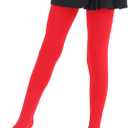 EVERSWE Girls Winter Warm Fleece Lined Tights Thick Dance Tights (Red)