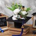 Novabright Black 2026 Graduation Flower Bouquet Grad Centerpiece Graduation Cap Flower Box Floral Arrangements Candy Gift Box for Class of 2026 Ceremony Table Party Favors