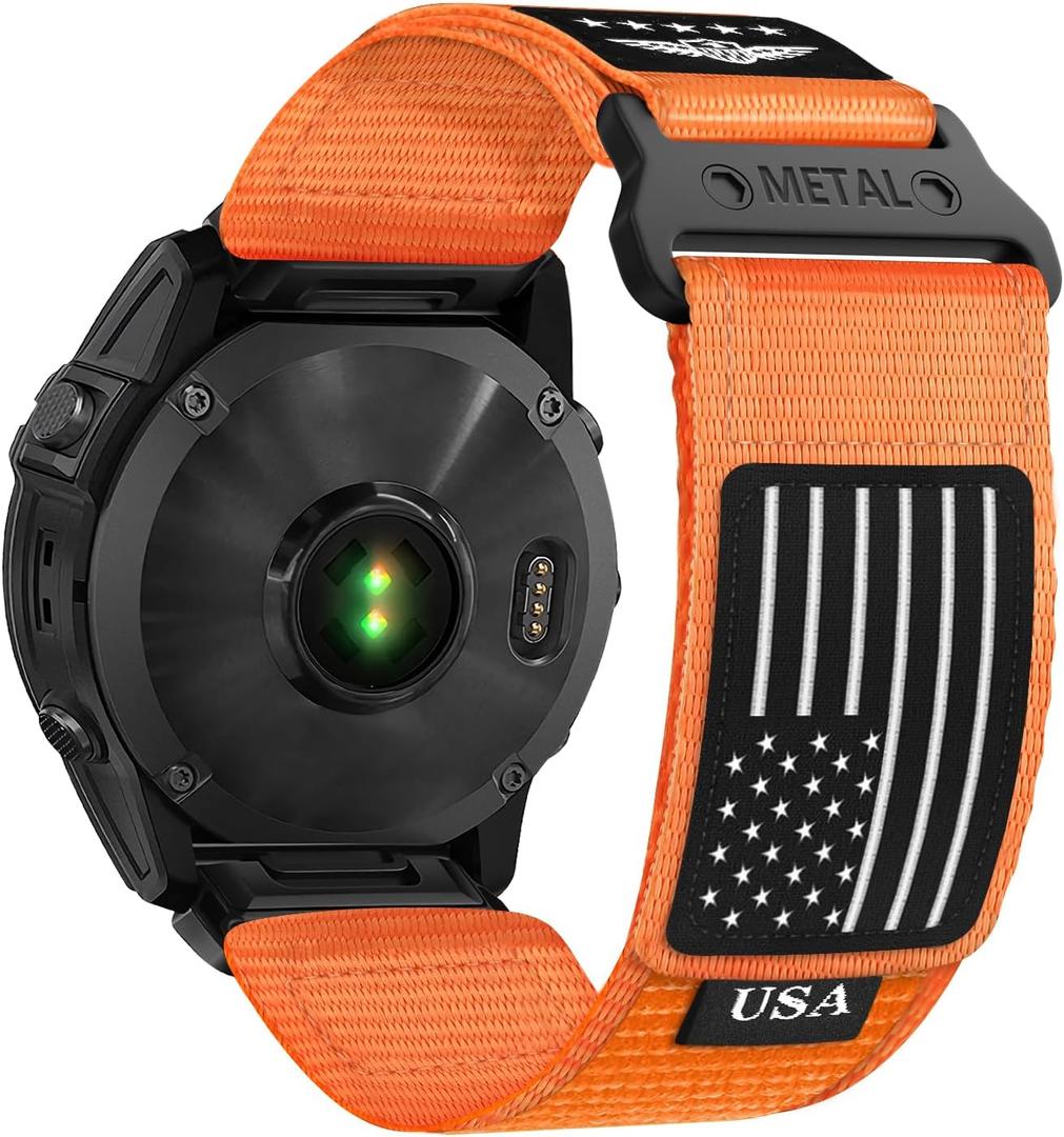 Rugged Nylon Band for Garmin Fenix 7X / 7X Pro / 6X / 6X Pro / 5X / 5X Plus, Fenix 8 51mm, 26mm QuickFit Replacement Strap Tactical Woven Sport Band for Instinct 2X Solar, Tactix Delta