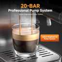 20 Bar Espresso Coffee Machine with LED Touch Screen, Espresso Maker with Self-Cleaning Function & Milk Frother, Compact Cappuccino & Latte Maker for Home and Office