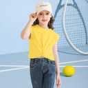 Girls Twist Front Tunic T-Shirt Cute Short Sleeve Tees Summer Blouse for Girls 5-14 Years