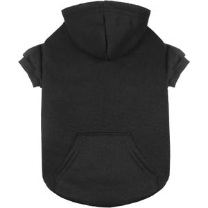 Dog Sweaters for Medium Dogs Dog Hoodie Pet Sweater Soft Solid Brushed Fleece Pet Clothes Hoodie Sweatshirt with Pocket(Black-M)