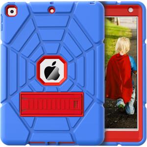 Grifobes for iPad 9th Generation Case, for iPad 8th/7th Generation Case 2021/2020/2019, Heavy Duty Rugged Protective 10.2" Cover with Stand for iPad 9 8 7 Gen 10.2 inch Kid Boy (Blue+Red)