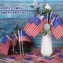 Batiyeer 500 Pcs 250th Small American Flags on Stick 4 x 6 Inch Mini American Handheld USA Flags Polyester 4th of July Decorations with Safety Golden Spear Tops for Memorial Day Independence Day