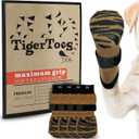 DOK TigerToes Premium NonSlip Dog Socks for Hardwood Floors  ExtraThick Grip That Works Even When Twisted  Prevents Licking, Slipping, and Great for Dog Paw Protection (Cool Caramel, Medium)