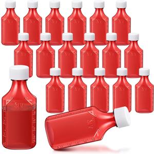 Reallnaive 20 Pcs 4 oz Amber Liquid Medicine Bottle Oval Plastic Pharmaceutical Prescription Dispensing Bottles with Lids Medicine Travel Container Child Resistant Caps Bottle Adapter