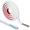 [Upgraded] 118 Inch Cord Hider Wall, Silicone Cable Hiders for TV on Wall, Cord Covers for Wires on Wall, 1 Wire Hider Raceway Cord Cover for Wall Mounted TV Management, W0.59'' H0.47'' White