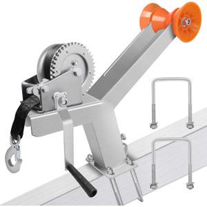 Adjustable Boat Trailer Winch Post with 1200LB Boat Winch ,Winch Stand with Boat Roller for 3" W x 4" H Trailer Tongue ,Winch Mount for Speedboats, Fishing Boats & Motorboats